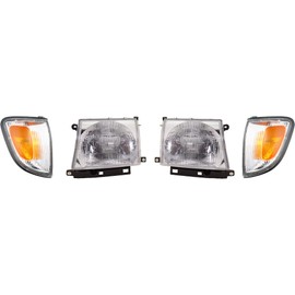 Garage-Pro Driver and Passenger Side Headlight Kit for Toyota Tacoma Base DLX SR5 1997-2000 Halogen With bulb(s) W/Corner Light RWD, Built to September 2000 Replaces# 8111004090 8115004090