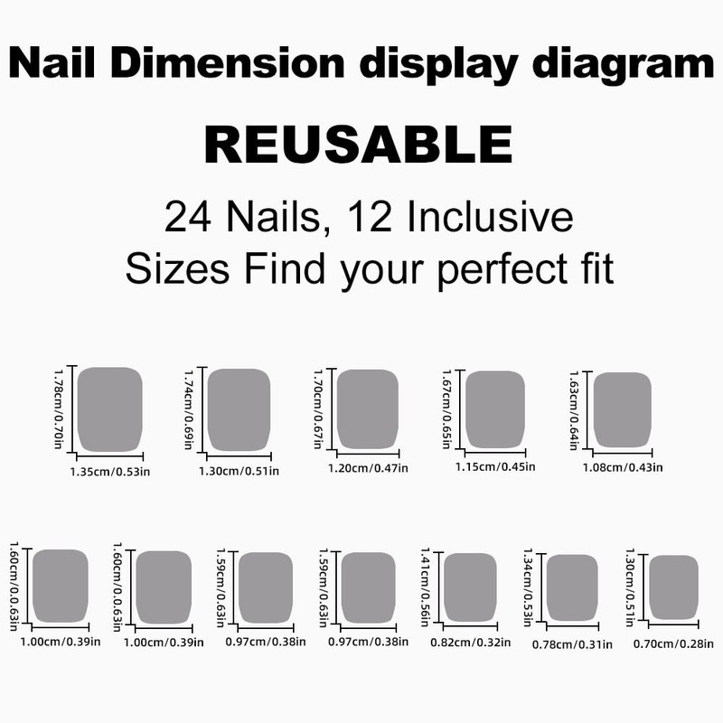 JUSTOTRY 24 Pcs Peach Pink Solid Short False Nails Square