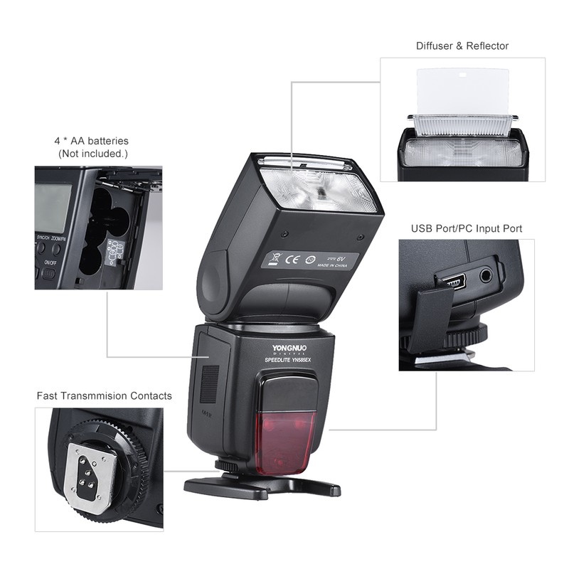 YONGNUO YN585EX P-TTL Wireless Speedlite Flash Light GN58 HSS 1/12000s