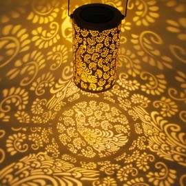 XanHalo Solar Outdoor Hanging Lantern - Waterproof Metal LED Garden Lights for Patio, Yard, Pathway Decor | Gift for Women, Mom, Grandma