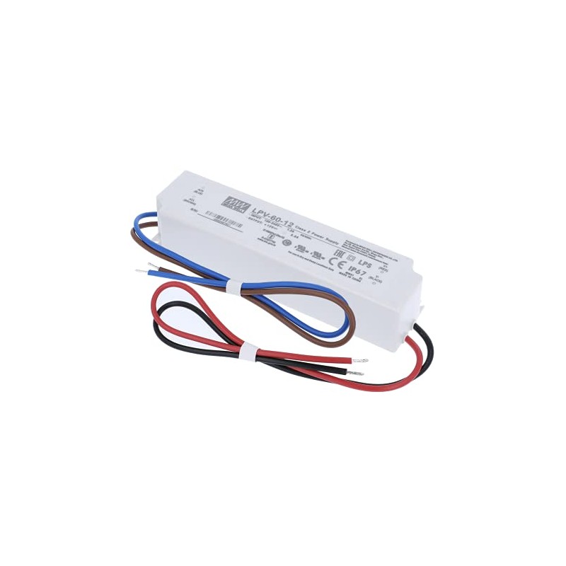 Meanwell LPV-60-24 60W 24V 2-5A IP67 LED Power Supply Driver