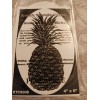 Vinyl Etchings Pineapple Window Decal 4"x6" OVAL Etched Glass Look