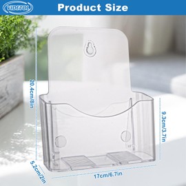 VIDETOL 4 Pack A5 Wall Mounted Document Holder, A5 Portrait Wall Mountable Menu Leaflet Holder, Clear Literature Holders