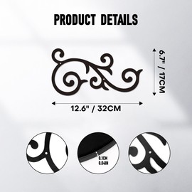 Metal Scroll Wall Decor Set of 2 – Antique Wrought Iron Wall Medallion Pair, Traditional Scroll Art Accent for Above Door, Front Porch, Hallway – Rustic Horizontal Metal Wall Art, Indoor/Outdoor & Gift-Ready