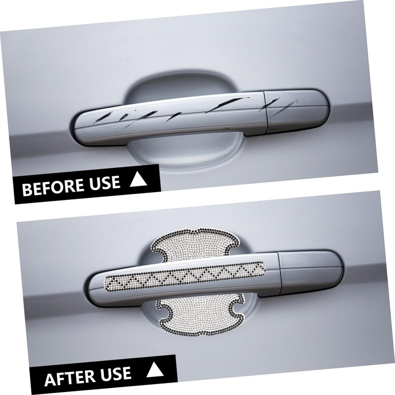 iplusmile 2sets Rhinestone Car Door Handle Protector Sticker Auto Supplies