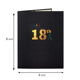 HOMANGA Happy 18th Birthday Pop Up Card, 18th Birthday Card with Note and Envelope, 18th Birthday Gifts for Boys, Son, Brother, Nephew, 18 Years 3D Pop Up Birthday Greeting Card 15x20cm