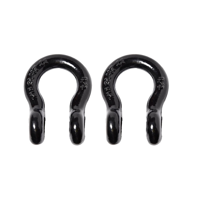 2 Pack Black - Rigging 5/8" Bow Shackles D Ring