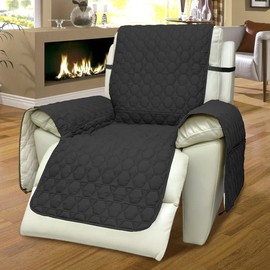 RBSC Home 30 Inch Recliner Cover 100% Waterproof Anti-Slip Large Recliner Slipcovers for Pets, Dogs, Cats and Kids,Washable Protector (30" Black)