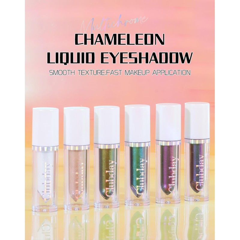 Metallic Liquid Chameleon Eyeshadow, Glitter Liquid Eyeshadow Multicolour Shifting, Multidimensional