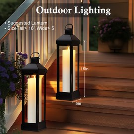 14" x 4" Large Outdoor Candles, Waterproof Flickering LED Flameless Candles with Timer, Battery Operated Candles with Remote Control Realistic Fake Pillar for Patio Porch Lanterns, White 2 Pack