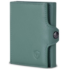 VON HEESEN Credit Card Holder Credit Card Holder, Turquoise (Silver Pine), XL coin compartment