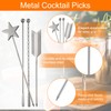 sourcing map 10 Pcs Stainless Steel Fruit Sticks, Cocktail Sticks