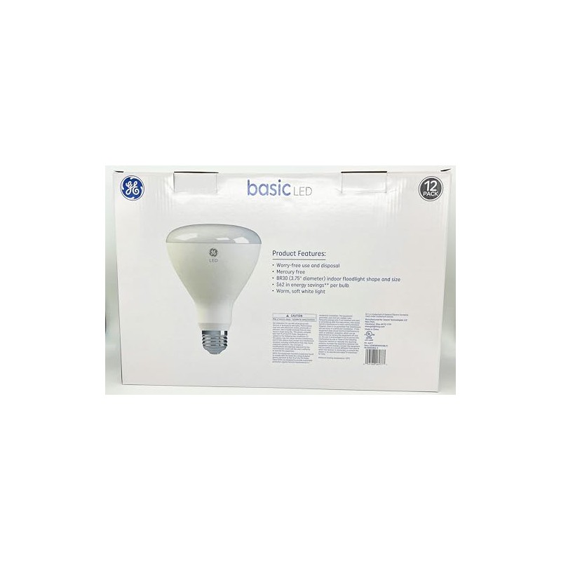 GE (12 Pack) Basic LED BR30 Indoor Floodlight, 8 watt,