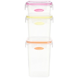 Stor-All Solutions Press N' Click Food Containers Kitchen Canister Set, 6 Piece, Clear, 3