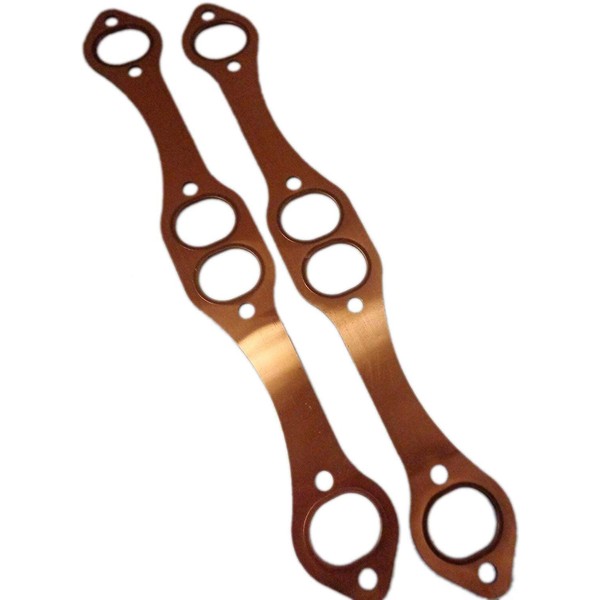 Oval Port Copper Header Exhaust Gaskets For SB Chevy 327 305 350 383 Reusable