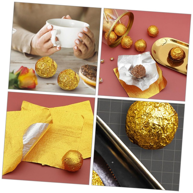 KICHOUSE 200pcs Candy Foil Wrappers Reusable Aluminum Foil Sheets Sealing