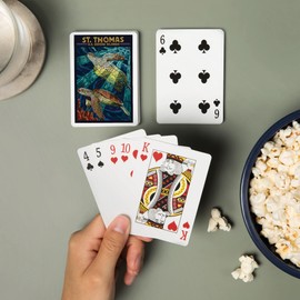 Lantern Press St. Thomas, U.S. Virgin Islands, Sea Turtle Mosaic (52 Playing Cards, Poker Size Card Deck with Jokers)