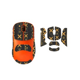Mouse Grip Tape Compatible with Fnatic x Lamzu THORN, Anti-slip Mouse Sticker for Lamzu THORN - Full Coverage, Printed Style (Black-Gold)