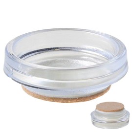 Merriway® BH00156 (4 Pcs) Castor Caster Cups with Felt Pad, Small Clear Outer Dimension 54 mm (2.1/8 inch) - Pack of 4 Pieces