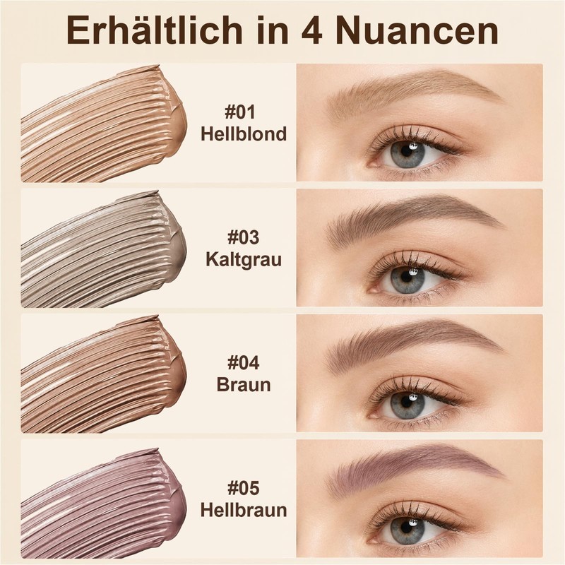 Jutqut Braun Eyebrow Gel Waterproof, Long-Lasting Eyebrow Gel, #4