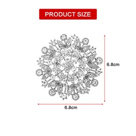 Crystal Rhinestone Brooch for Women,Silver Twisted Petals Flower Brooch Pins Rhinestone Jewelry Pins for DIY Bridal Wedding Bouquet Bridesmaid Jewelry (1797)