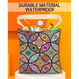 ANKVRP Car Garbage Can, Car Trash Bag, Car Garbage Bag, Hanging Car Trash Can for Car Accessories, Vehicle, Travelling, Camping, Cute Car Back Seat Organizer, Luxury Mandala Pattern