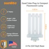 Sunlite FML27/65K Quad Tube Plug-in Compact Fluorescent Lamp, FML 4-Pin,