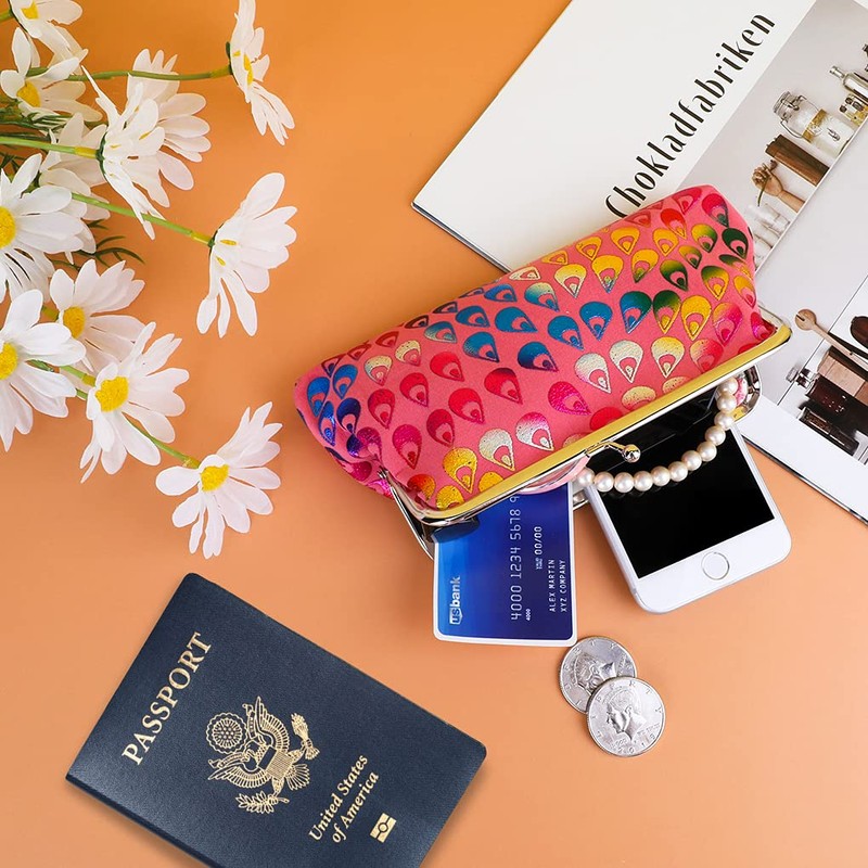 Oyachic 2 Packs Large Purses Spring Buckle Vintage Coin Purses