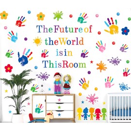 Arawat Wall Decals Peel and Stick Playroom Wall Decor Wall Stickers & Murals 7 Sheets Alphabet Wall Stickers Decor for Bedroom Wall Murals Peel and Stick Letters for Wall Decor Daycare Essentials