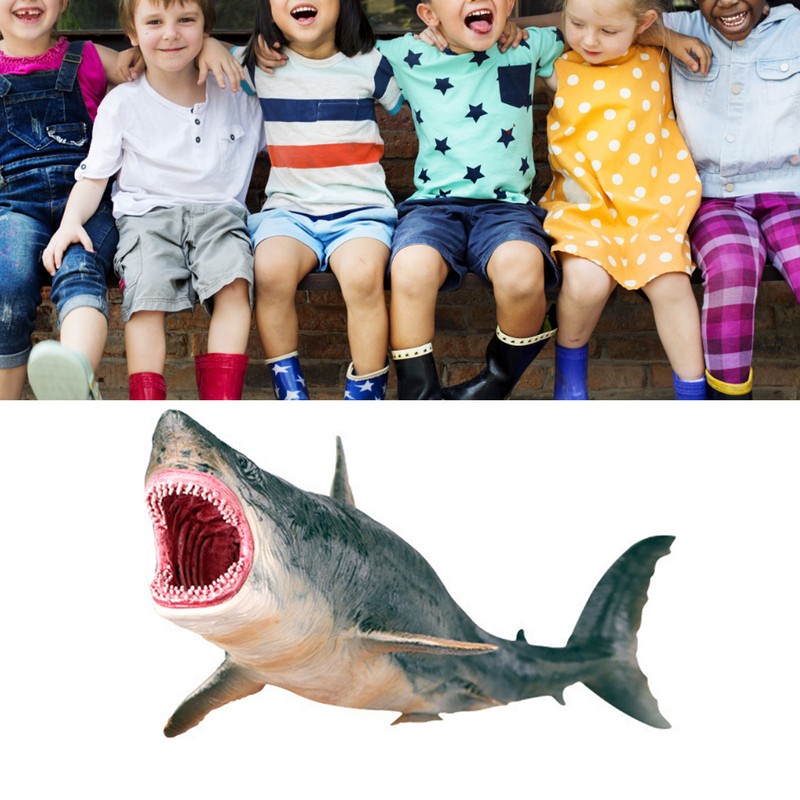 Shark Ornaments Vivid Plastic Engraving Painting Process Decorative Educational Interesting