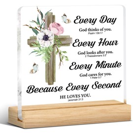 Christian Gifts for Women, Inspirational Gifts with Bible Verse, Religious Gifts for Female Friends Mom, Scripture Gifts for Prayers Birthday Mothers Day Acrylic Desk Decorative Sign Home Decor