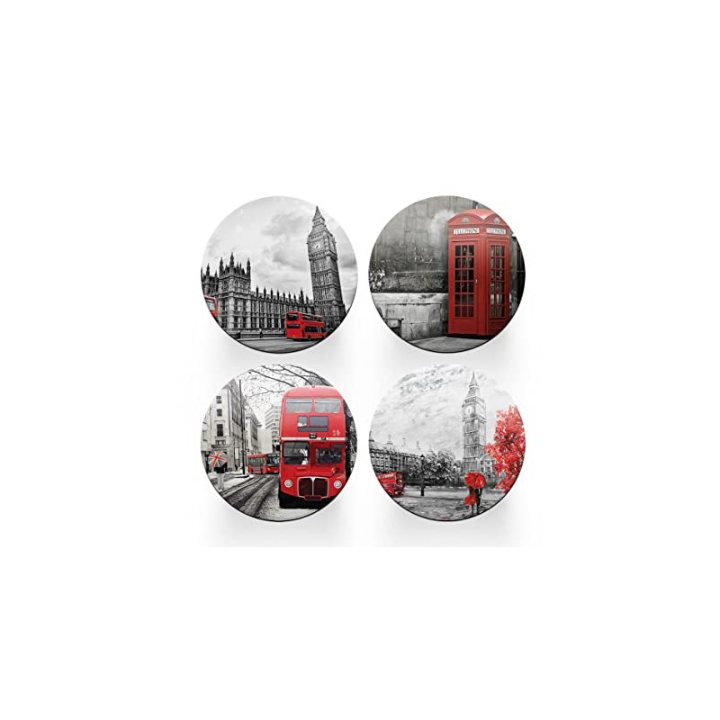 4 x Round London Coasters - Landmarks England GB UK