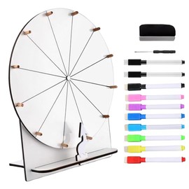 WDKXCN Lucky Wheel for Spinning, 30 cm Large Wheel of Fortune Set, Lucky Wheel Set, with Eraser and Marker Pen, for Wedding, Engagement, Party, School, Family Games, Baby Shower