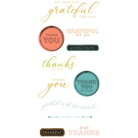 Sizzix Clear Stamps w/Framelits Die Thankful Sentiments by 49 and Market