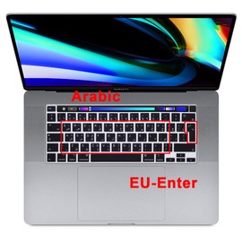 MMDW Arabic Language Silicone Keyboard Cover Skin for MacBook Pro 16 inch A2141 2019+,for MacBook Pro 13 with Magic Keyboard &for MacBook Pro M1 Chip A2338/A2251/A2289 2020+ EU Version