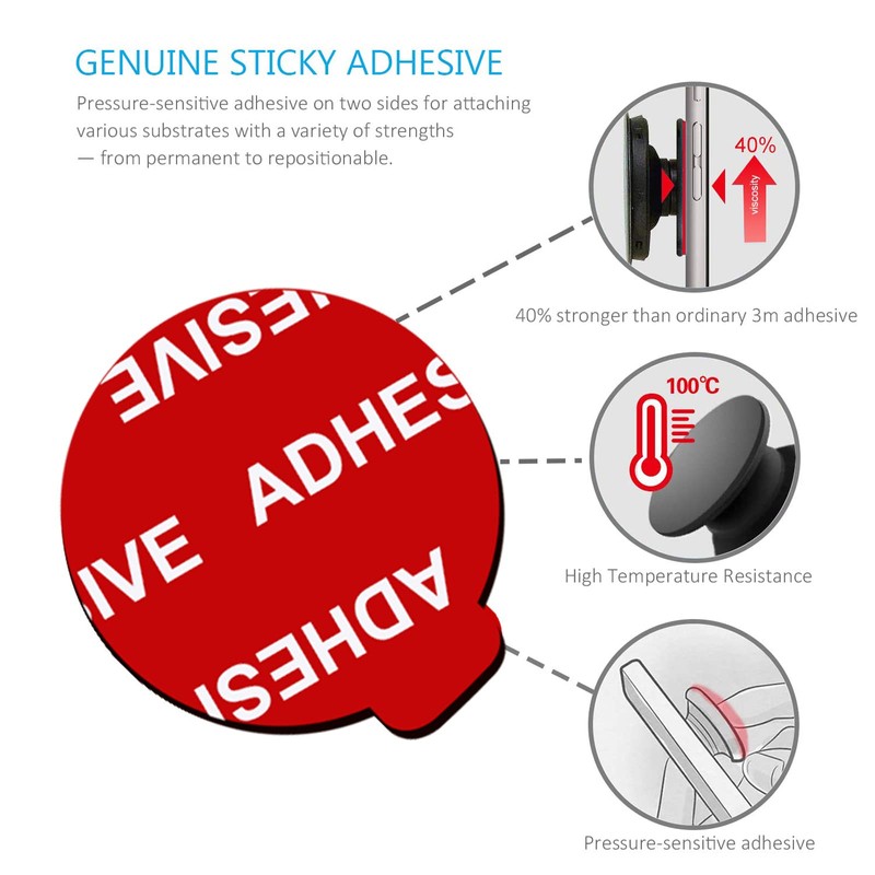 PKYAA 8 Pack Sticky Adhesive Compatible with Socket Base, Double-Sided
