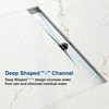 24 inch Linear Shower Drain with Tile Insert Grate Cover,