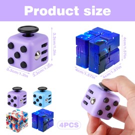 4PCS Fidget Cube,infinity Cube,fidget Cubes for Kids, with 6 Different Functions, Bring You Different Pleasures and Are Suitable for Classrooms, Offices and Homes.