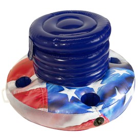 Stars and Stripes Pool Rafts (Inflatable Stars & Stripes Floating Drink Cooler for Pools, Indoors or Outdoors. Easy to use, inflates in Minutes Perfect for Any Occasion.)