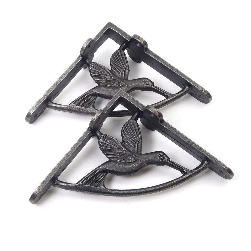 Pair of Ornate Bird Design Shelf Brackets Antique Cast Iron