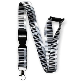 Piano Keys Musical Neck Lanyard With Detachable Buckle Clip & Safety Breakaway
