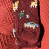 Unknown Dogs Burgundy Novelty Crew Socks 9-11 NWT