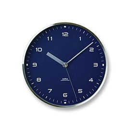 Remnos LC18-03 AIRA Wall Clock Analog Aluminum Navy Blue Navy Blue Diameter 7.9 x D1.6 inches (200 x 40 mm)