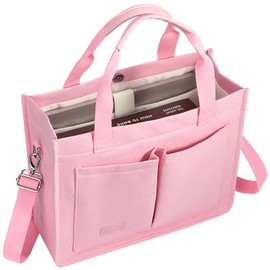 Voova Large Canvas Tote Bag for Women, Ladies Work Bags with 13-14” Laptop Compartment & Shoulder Strap, Shoulder Bag Handbag Totes for School Work Travel, Pink