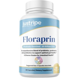 Floraprin Probiotics 60 Billion CFU Multi-Strain, Digestive & Gut Health, Supports Occasional Constipation, Diarrhea, Lactobacillus Acidophilus, Gas & Bloating, Probiotics For Women & Men 60 caps (1)