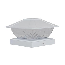 Patriot Lighting Solar Integrated LED Lakota White Post Cap Landscape Light - 2-Pack
