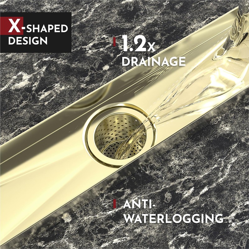 WEBANG 12 Inch Linear Shower Drain Rectangular Floor Drain with