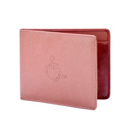 DUO DUFFEL Disabled Badge and Timer Holder, PU Leather Badge Wallet Protector Disabled Parking Permit Cover Hologram-Safe - Pink