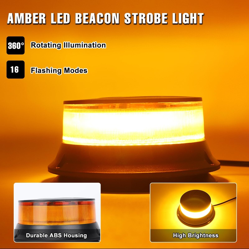 I LITTON 2-in-1 Amber Beacon Lights, 16 Modes, 90 LEDs