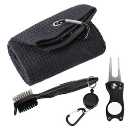 3Pcs  Towel and Club Cleaning Brush Kit Divot Repair Tool with Ball Marker er Set Accessories